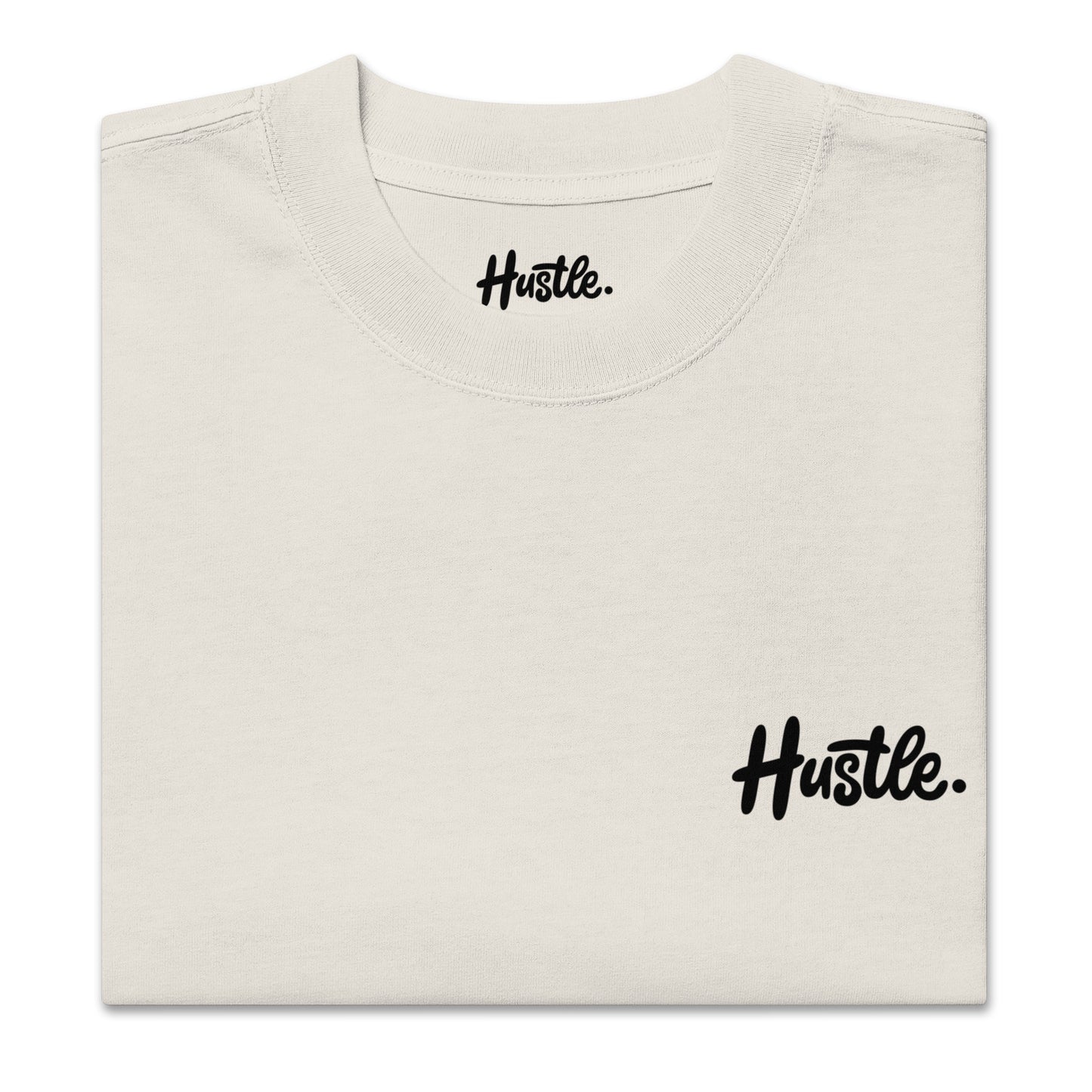 Oversized Faded Bone Hustle Tee